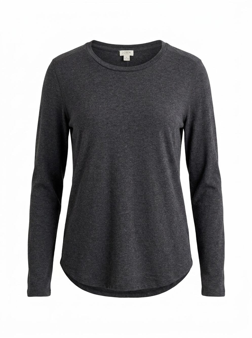 J.Crew Gray Crew Neck Knit Lightweight Stretch T-Shirt Women Size L
